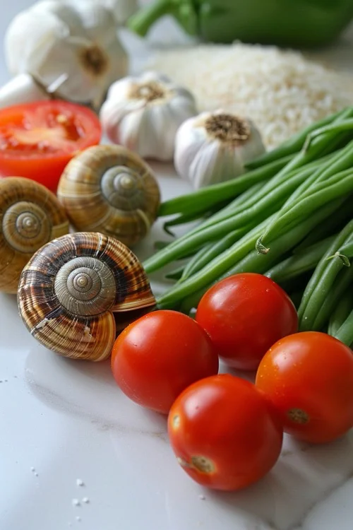 ingredientes paella con caracoles