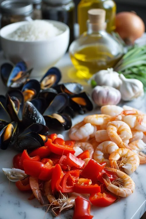 ingredientes paella marinera